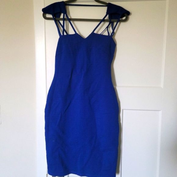 Medium Lynn Couture blue edgy mini dress. - Picture 4 of 4
